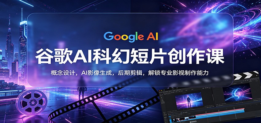 谷歌AI科幻短片创作课：概念设计，AI影像生成，后期剪辑，解锁专业影视制作能力米创网-专注分享副业落地实操课程 – 全网首发_高质量项目输出远创网