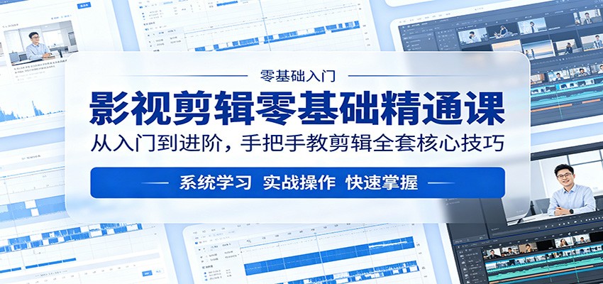 影视剪辑零基础精通课：从入门到进阶，手把手教剪辑全套核心技巧米创网-专注分享副业落地实操课程 – 全网首发_高质量项目输出远创网