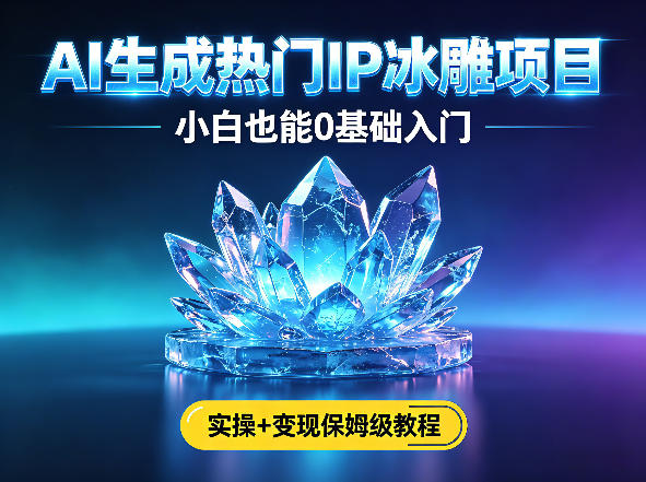 AI生成热门ip冰雕项目，小白也能0基础入门，实操+变现保姆级教程米创网-专注分享副业落地实操课程 – 全网首发_高质量项目输出远创网