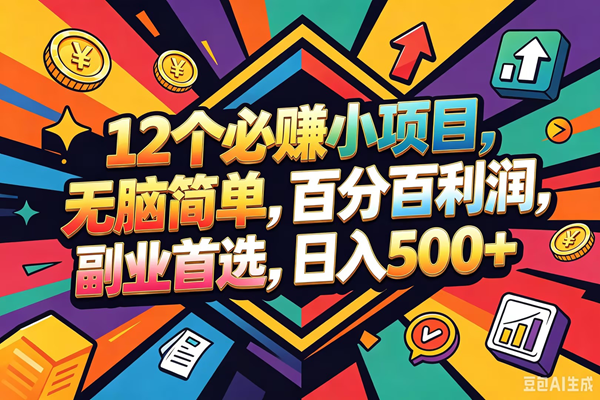 （18291期）12个必赚钱的小项目，百分百赚米，无脑简单，副业首选，日入600+米创网-专注分享副业落地实操课程 – 全网首发_高质量项目输出远创网