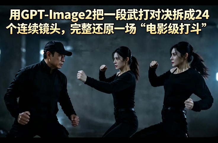 用GPT-Image2把一段武打对决拆成24个连续镜头，完整还原一场“电影级打斗”米创网-专注分享副业落地实操课程 – 全网首发_高质量项目输出远创网