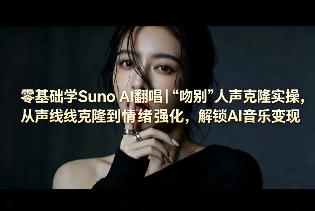 零基础学Suno AI翻唱｜《吻别》人声克隆实操，从声线克隆到情绪强化，解锁AI音乐变现米创网-专注分享副业落地实操课程 – 全网首发_高质量项目输出远创网