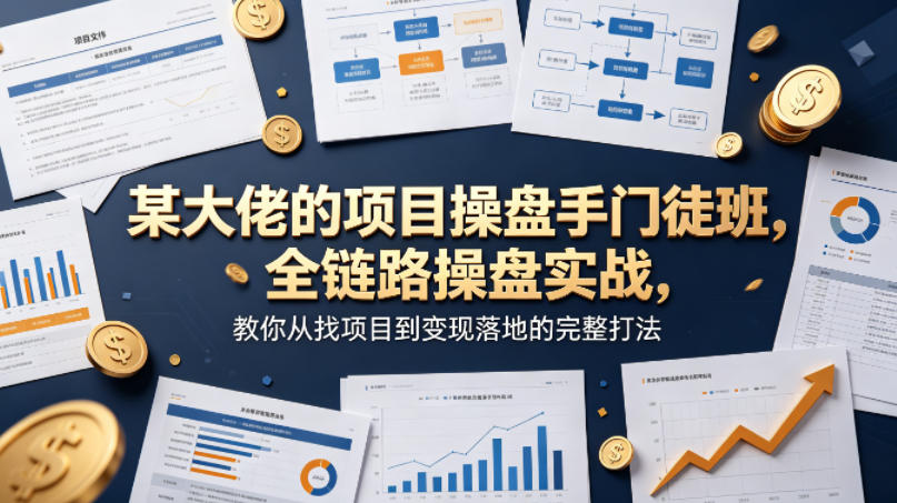 某大佬的项目操盘手门徒班，全链路操盘实战，教你从找项目到变现落地的完整打法米创网-专注分享副业落地实操课程 – 全网首发_高质量项目输出远创网