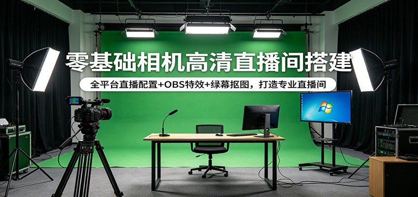 零基础相机高清直播间搭建：全平台直播配置+OBS特效+绿幕抠图，打造专业直播间米创网-专注分享副业落地实操课程 – 全网首发_高质量项目输出远创网