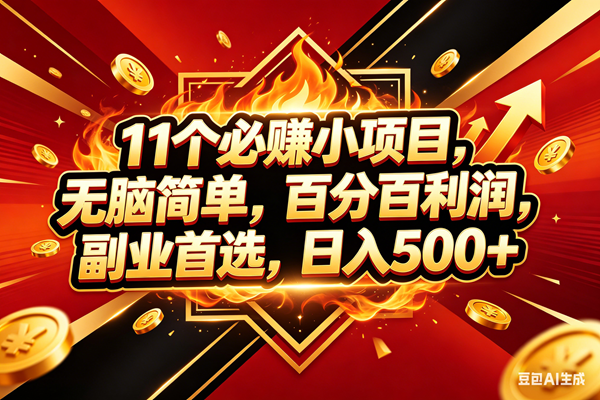 （18189期）11个必赚米小项目，百分百赚米，无脑简单，副业首选，日入500+米创网-专注分享副业落地实操课程 – 全网首发_高质量项目输出远创网