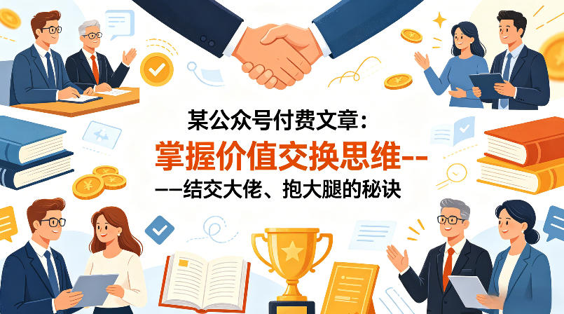 某公众号付费文章：掌握价值交换思维—-结交大佬、抱大腿的秘诀米创网-专注分享副业落地实操课程 – 全网首发_高质量项目输出远创网