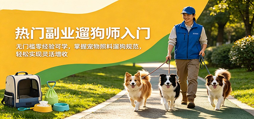 热门副业遛狗师入门，无门槛零经验可学，掌握宠物照料遛狗规范，轻松实现灵活增收米创网-专注分享副业落地实操课程 – 全网首发_高质量项目输出远创网