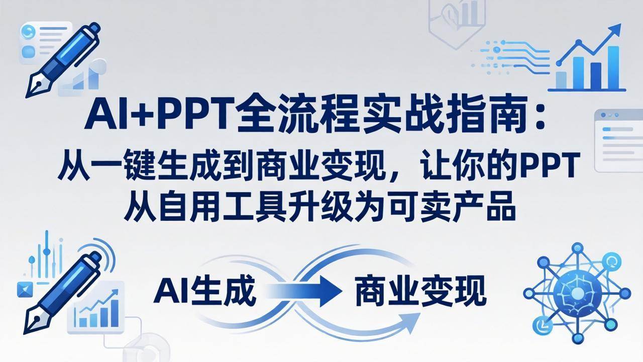 （18142期）AI+PPT全流程实战指南-更新4月21：从一键生成到商业变现，让你的PPT从自用工具升级为可卖产品米创网-专注分享副业落地实操课程 – 全网首发_高质量项目输出远创网