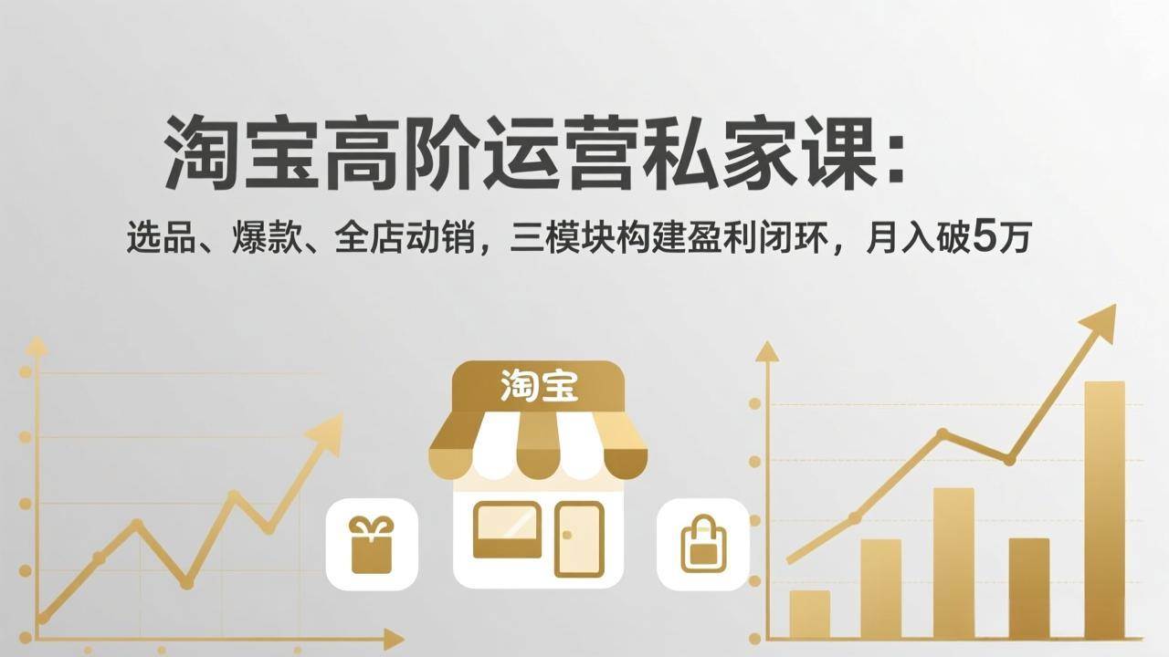 （18095期）淘宝高阶运营私家课（更新26年4月18）：选品、爆款、全店动销，三模块构建盈利闭环，月入破5万米创网-专注分享副业落地实操课程 – 全网首发_高质量项目输出远创网