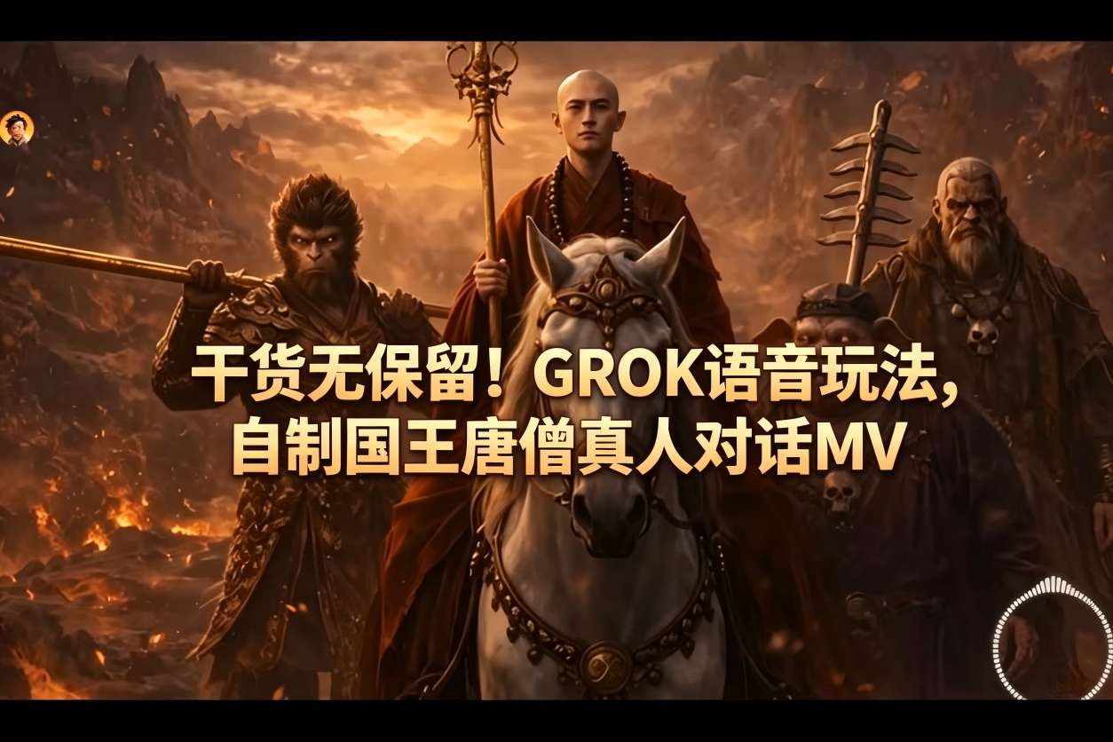 干货无保留！GROK语音玩法，自制国王唐僧真人对话MV米创网-专注分享副业落地实操课程 – 全网首发_高质量项目输出远创网