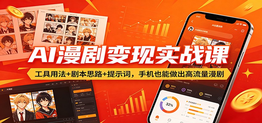 AI漫剧变现实战课：工具用法+剧本思路+提示词，手机也能做出高流量漫剧米创网-专注分享副业落地实操课程 – 全网首发_高质量项目输出远创网
