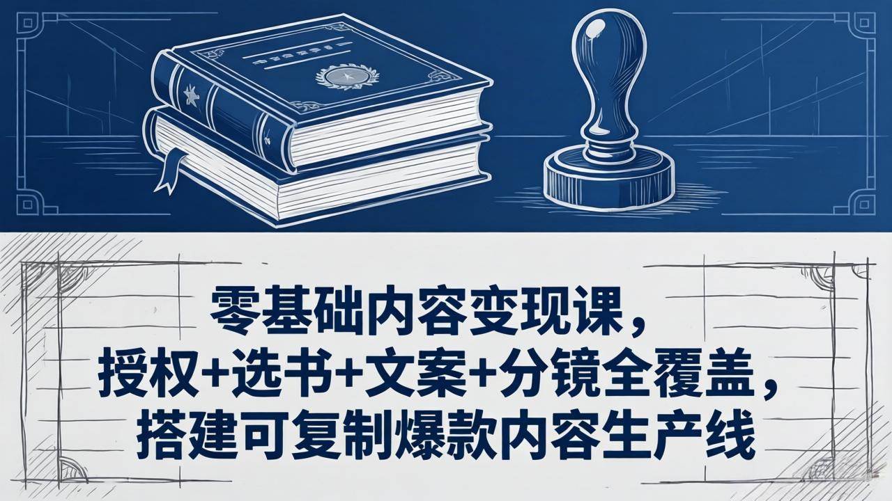 （18243期）零基础内容变现课，授权+选书+文案+分镜全覆盖，搭建可复制爆款内容生产线米创网-专注分享副业落地实操课程 – 全网首发_高质量项目输出远创网