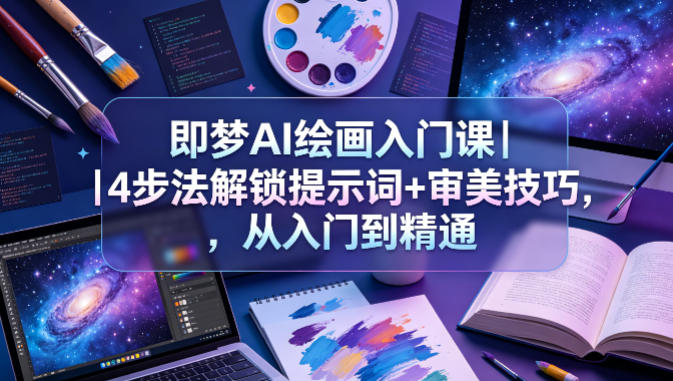 即梦AI绘画入门课｜4步法解锁提示词+审美技巧，从入门到精通米创网-专注分享副业落地实操课程 – 全网首发_高质量项目输出远创网