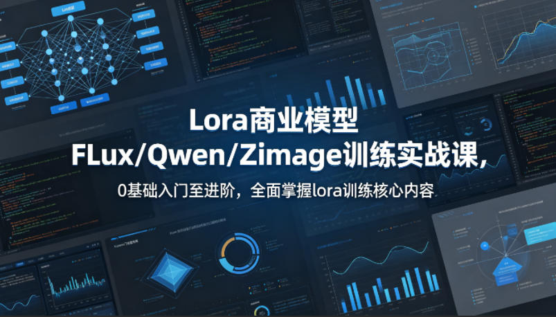 系统性学习Lora商业模型FLux／Qwen／Zimage训练实战课，0基础入门至进阶，全面掌握lora训练核心内容米创网-专注分享副业落地实操课程 – 全网首发_高质量项目输出远创网