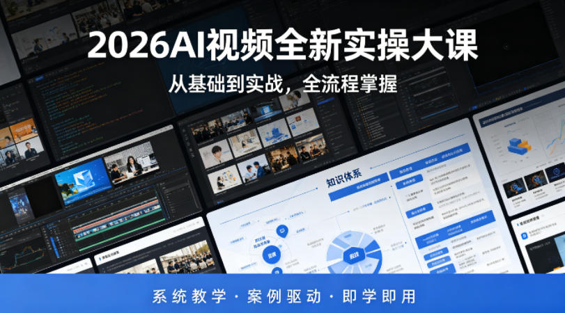 2026AI视频全新实操大课，从基础到实战，全流程掌握，系统教学·案例驱动·即学即用米创网-专注分享副业落地实操课程 – 全网首发_高质量项目输出远创网