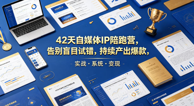 42天自媒体IP陪跑营，告别盲目试错，持续产出爆款，实战·系统·变现（更新2026）米创网-专注分享副业落地实操课程 – 全网首发_高质量项目输出远创网