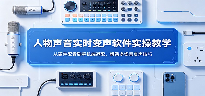 人物声音实时变声软件实操教学：从硬件配置到手机端适配，解锁多场景变声技巧米创网-专注分享副业落地实操课程 – 全网首发_高质量项目输出远创网
