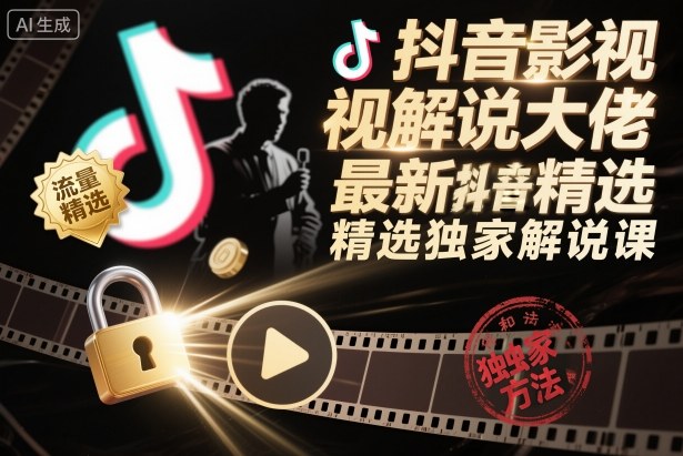 抖音影视解说大佬最新抖音进精选和独家方法，精选独家解说课（更新26年3月）米创网-专注分享副业落地实操课程 – 全网首发_高质量项目输出远创网
