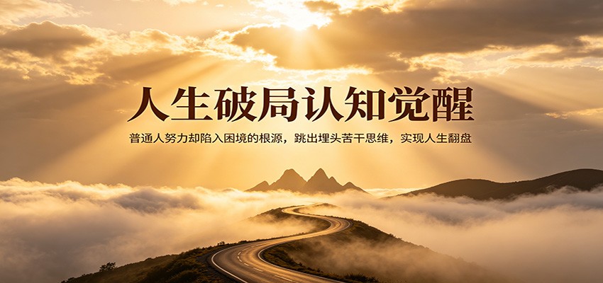 人生破局认知觉醒，普通人努力却陷入困境的根源，跳出埋头苦干思维，实现人生翻盘米创网-专注分享副业落地实操课程 – 全网首发_高质量项目输出远创网