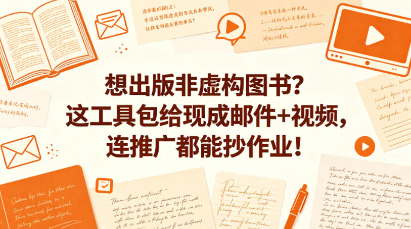 想出版非虚构图书？这工具包给现成邮件+视频，连推广都能抄作业！【原创双语字幕】米创网-专注分享副业落地实操课程 – 全网首发_高质量项目输出远创网