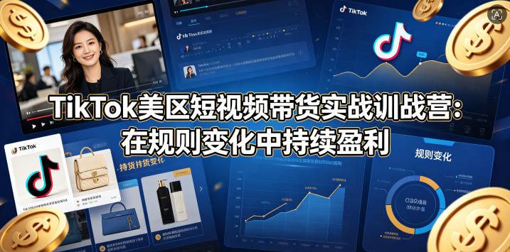 TikTok美区短视频带货实战训战营：在规则变化中持续盈利米创网-专注分享副业落地实操课程 – 全网首发_高质量项目输出远创网