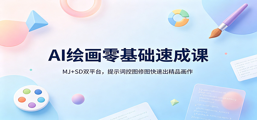 AI绘画零基础速成课：MJ+SD双平台，提示词控图修图快速出精品画作米创网-专注分享副业落地实操课程 – 全网首发_高质量项目输出远创网