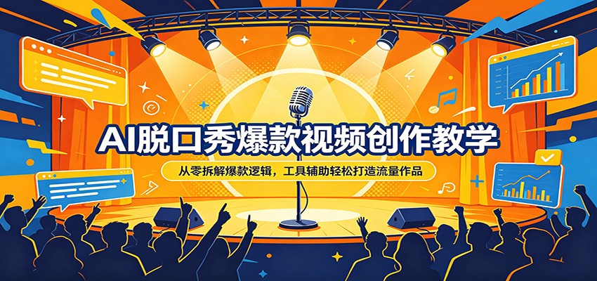 AI脱口秀爆款视频创作教学：从零拆解爆款逻辑，工具辅助轻松打造流量作品米创网-专注分享副业落地实操课程 – 全网首发_高质量项目输出远创网