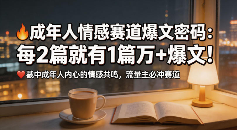 公众号流量主成年人情感心理赛道，流量最大，受众最广的主流赛道之一，平均每2篇就有1篇万爆文章米创网-专注分享副业落地实操课程 – 全网首发_高质量项目输出远创网