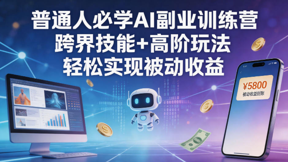 普通人必学AI副业训练营跨界技能+高阶玩法轻松实现被动收益米创网-专注分享副业落地实操课程 – 全网首发_高质量项目输出远创网