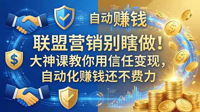 （18242期）联盟营销别瞎做！大神课教你用信任变现，自动化赚钱还不费力【原创双语字幕】米创网-专注分享副业落地实操课程 – 全网首发_高质量项目输出远创网