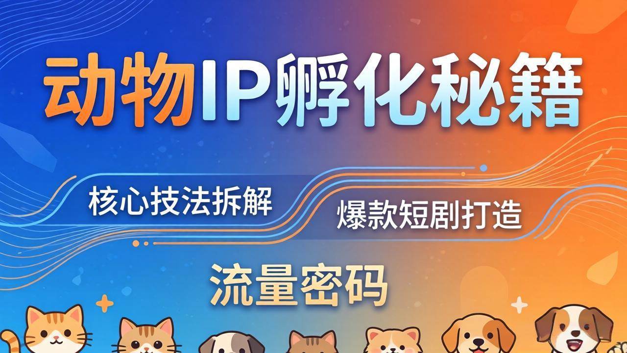（18207期）动物IP孵化全套秘籍，三大核心技法拆解，打造爆款萌宠短剧，轻松拿捏赛道流量密码米创网-专注分享副业落地实操课程 – 全网首发_高质量项目输出远创网