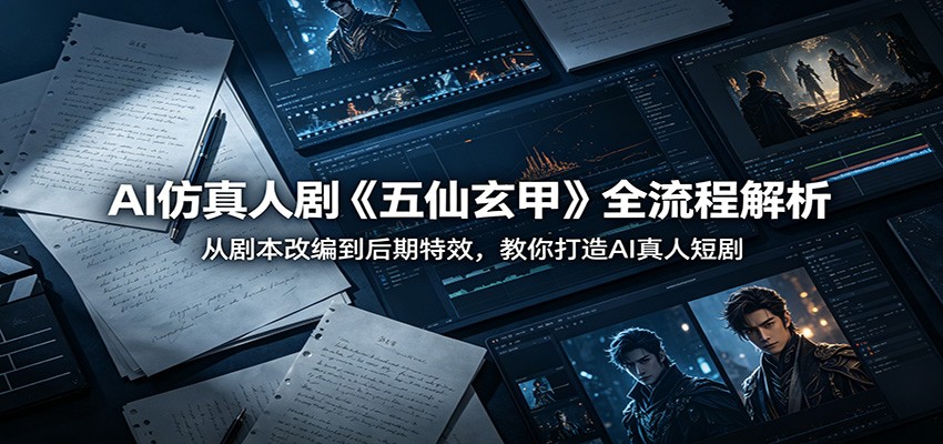 AI仿真人剧《五仙玄甲》全流程解析：从剧本改编到后期特效，教你打造AI真人短剧米创网-专注分享副业落地实操课程 – 全网首发_高质量项目输出远创网