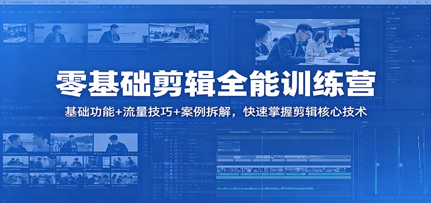 零基础剪辑全能训练营：基础功能+流量技巧+案例拆解，快速掌握剪辑核心技术米创网-专注分享副业落地实操课程 – 全网首发_高质量项目输出远创网