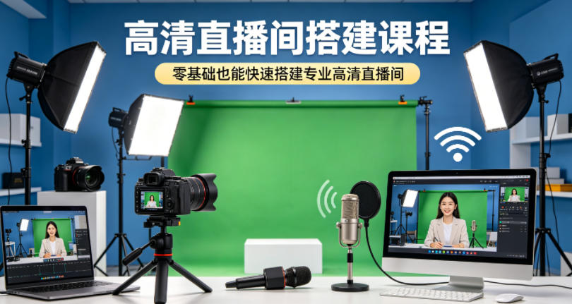 高清直播间搭建课程，零基础也能快速搭建专业高清直播间米创网-专注分享副业落地实操课程 – 全网首发_高质量项目输出远创网