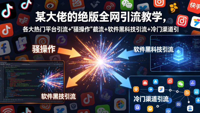 某大佬的绝版全网引流教学，各大热门平台引流+”骚操作”截流+软件黑科技引流+冷门渠道引流等米创网-专注分享副业落地实操课程 – 全网首发_高质量项目输出远创网