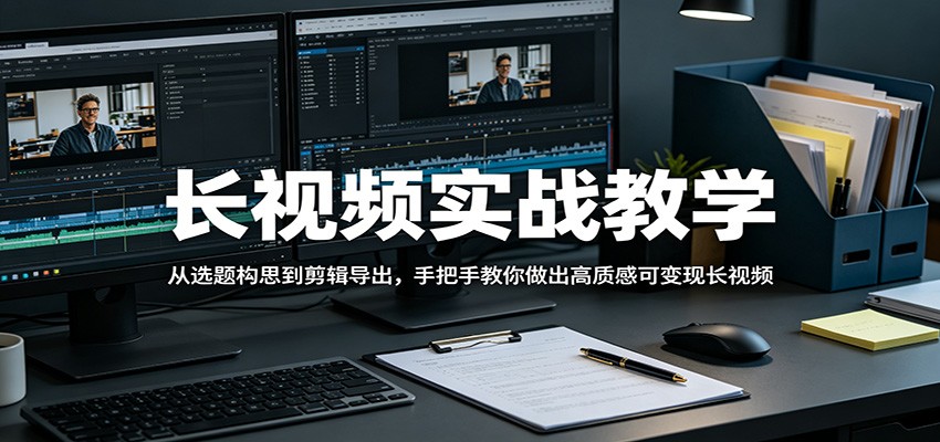长视频实战教学，从选题构思到剪辑导出，手把手教你做出高质感可变现长视频米创网-专注分享副业落地实操课程 – 全网首发_高质量项目输出远创网