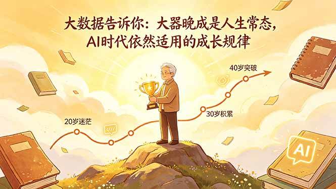 （18288期）付费文章：大数据告诉你：大器晚成是人生常态，AI 时代依然适用的成长规律米创网-专注分享副业落地实操课程 – 全网首发_高质量项目输出远创网